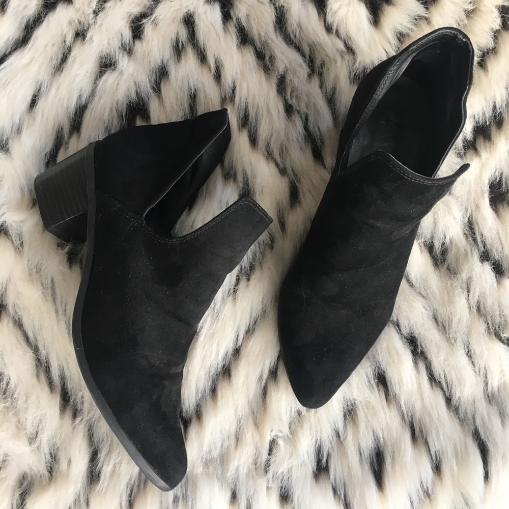 Faux suede ankle booties